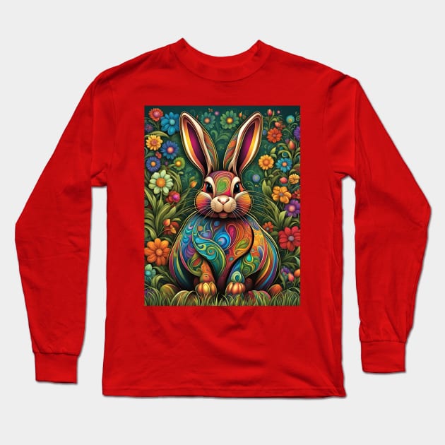 Artful Easter Bunny 1 Long Sleeve T-Shirt by Dedoma